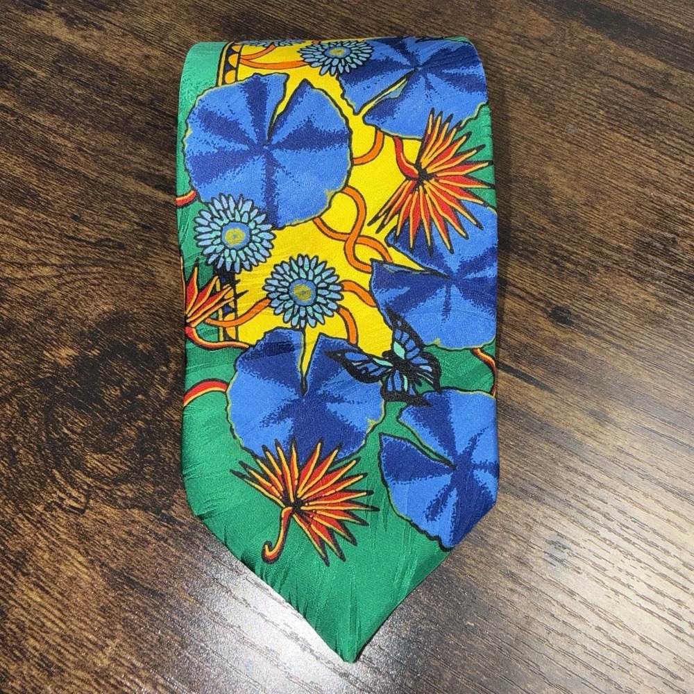 RUSH LIMBAUGH "No Boundaries Collection" Blue Green Multi Color Floral Tie